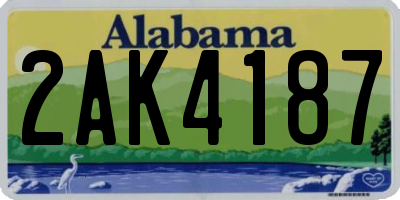 AL license plate 2AK4187
