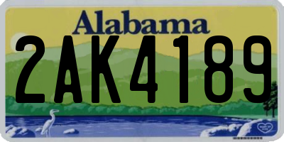 AL license plate 2AK4189