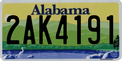 AL license plate 2AK4191