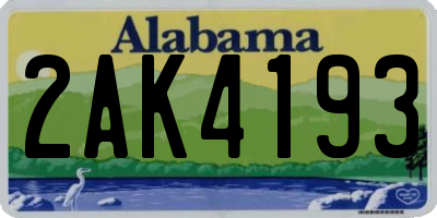 AL license plate 2AK4193