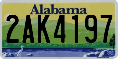 AL license plate 2AK4197