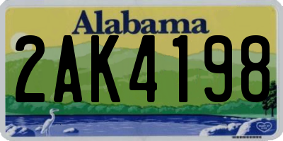 AL license plate 2AK4198