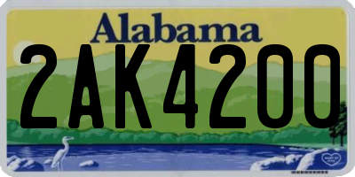 AL license plate 2AK4200