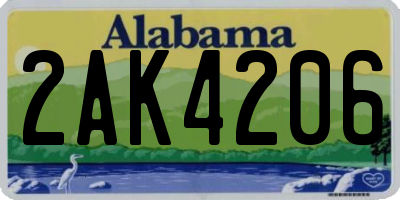 AL license plate 2AK4206