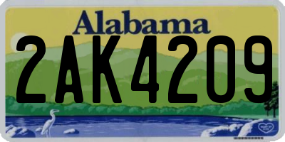 AL license plate 2AK4209