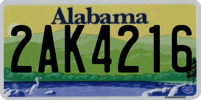 AL license plate 2AK4216