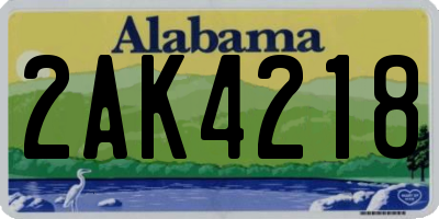 AL license plate 2AK4218