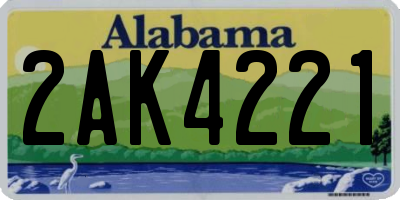 AL license plate 2AK4221