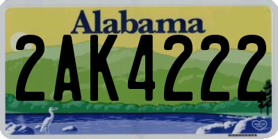 AL license plate 2AK4222