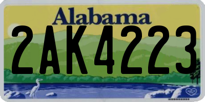 AL license plate 2AK4223