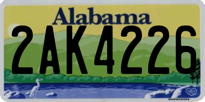 AL license plate 2AK4226