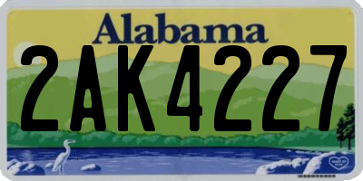 AL license plate 2AK4227