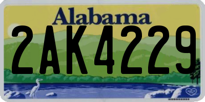 AL license plate 2AK4229
