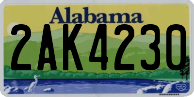 AL license plate 2AK4230