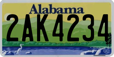 AL license plate 2AK4234