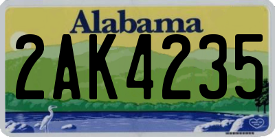 AL license plate 2AK4235
