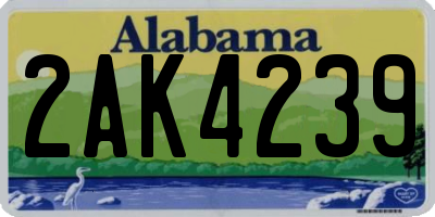 AL license plate 2AK4239