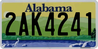 AL license plate 2AK4241