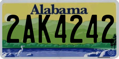 AL license plate 2AK4242