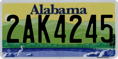 AL license plate 2AK4245