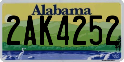AL license plate 2AK4252