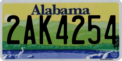 AL license plate 2AK4254