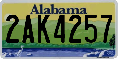 AL license plate 2AK4257