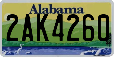 AL license plate 2AK4260