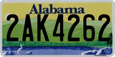 AL license plate 2AK4262