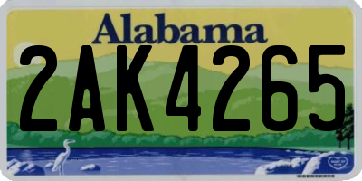 AL license plate 2AK4265