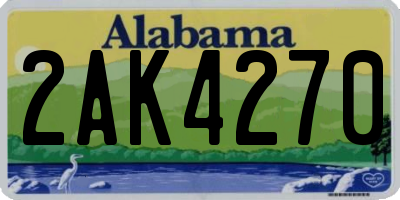 AL license plate 2AK4270