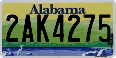 AL license plate 2AK4275
