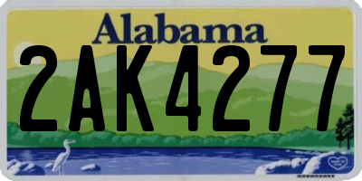 AL license plate 2AK4277