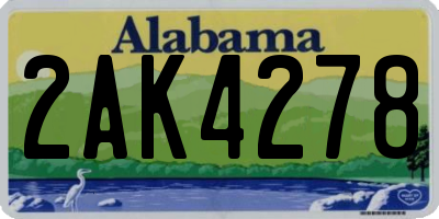 AL license plate 2AK4278