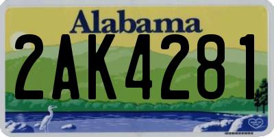 AL license plate 2AK4281