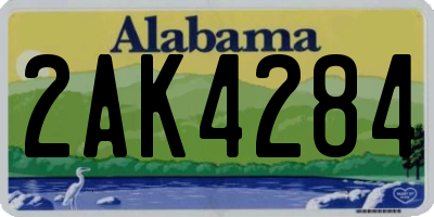 AL license plate 2AK4284