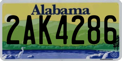 AL license plate 2AK4286