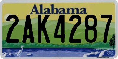 AL license plate 2AK4287