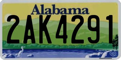 AL license plate 2AK4291