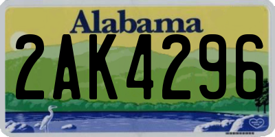 AL license plate 2AK4296