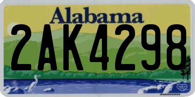 AL license plate 2AK4298