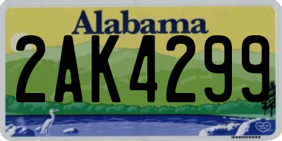 AL license plate 2AK4299