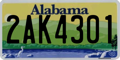 AL license plate 2AK4301