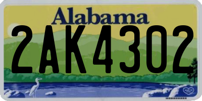 AL license plate 2AK4302