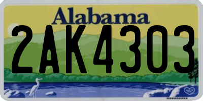 AL license plate 2AK4303