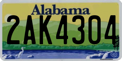 AL license plate 2AK4304