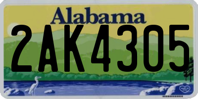 AL license plate 2AK4305