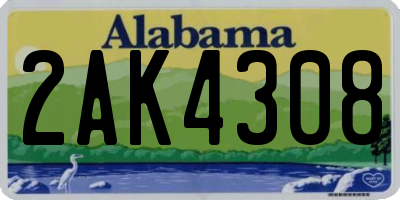 AL license plate 2AK4308