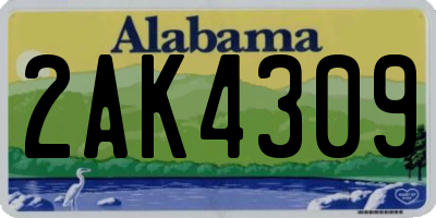 AL license plate 2AK4309