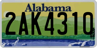 AL license plate 2AK4310